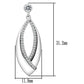 MATS054 - Rhodium 925 Sterling Silver Earrings with AAA Grade CZ  in Clear