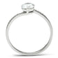 MATS057 - Rhodium 925 Sterling Silver Ring with AAA Grade CZ  in Clear