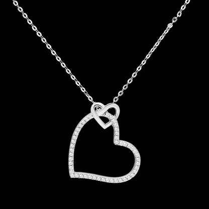 MATS060 - Rhodium 925 Sterling Silver Necklace with AAA Grade CZ  in Clear