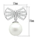 MATS063 - Rhodium 925 Sterling Silver Earrings with Synthetic Pearl in White