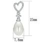 MATS064 - Rhodium 925 Sterling Silver Earrings with Synthetic Pearl in White