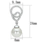 MATS065 - Rhodium 925 Sterling Silver Earrings with Synthetic Pearl in White