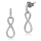 MATS067 - Rhodium 925 Sterling Silver Earrings with AAA Grade CZ  in Clear
