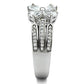 MATS092 - Rhodium 925 Sterling Silver Ring with AAA Grade CZ  in Clear