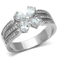 MATS092 - Rhodium 925 Sterling Silver Ring with AAA Grade CZ  in Clear