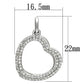 MATS128 - Rhodium 925 Sterling Silver Necklace with AAA Grade CZ  in Clear