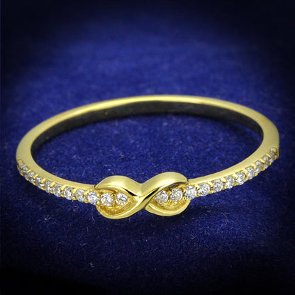 MATS405 - Gold 925 Sterling Silver Ring with AAA Grade CZ  in Clear