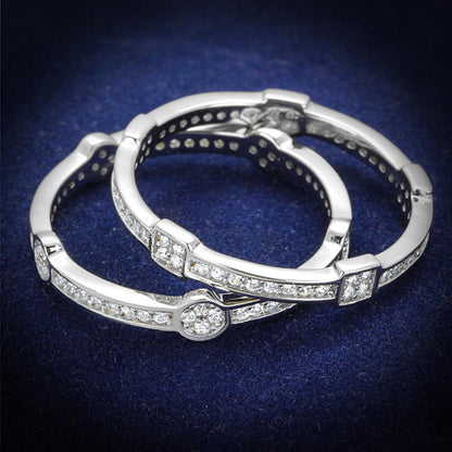 MATS503 - Rhodium 925 Sterling Silver Ring with AAA Grade CZ  in Clear