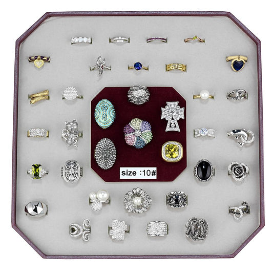 MAVK-007-SIZE10 - Assorted Brass Ring with Assorted  in Assorted