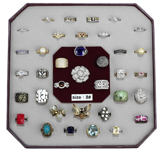 MAVK-007-SIZE8 - Assorted Brass Ring with Assorted  in Assorted