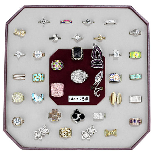 MAVK-009-SIZE5 - Assorted Brass Ring with Assorted  in Assorted