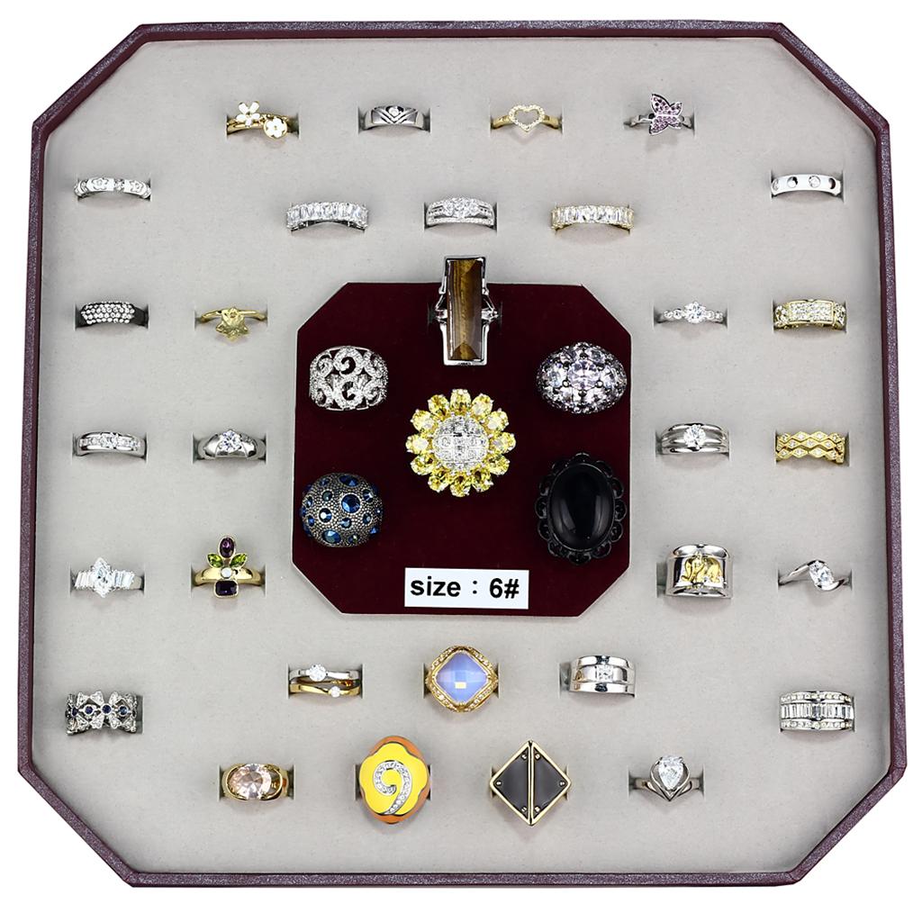 MAVK-009-SIZE6 - Assorted Brass Ring with Assorted  in Assorted