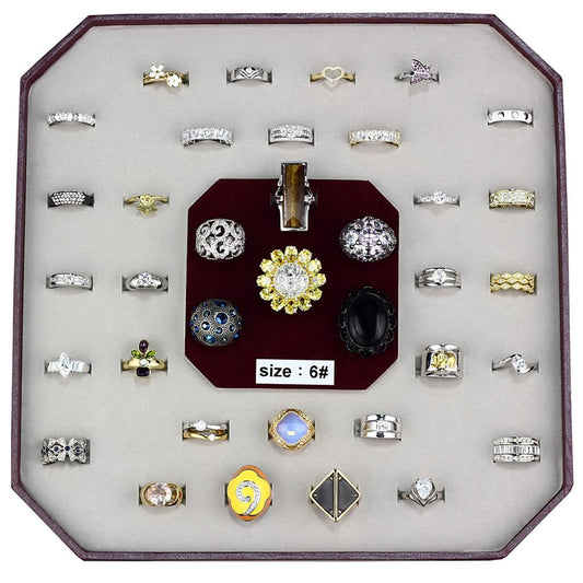 MAVK-009-SIZE6 - Assorted Brass Ring with Assorted  in Assorted