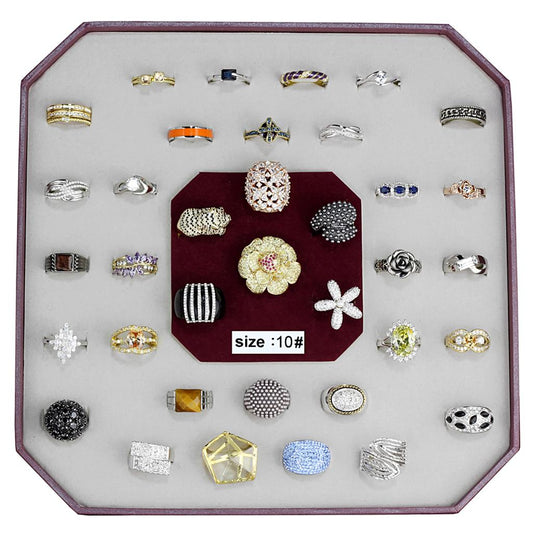 MAVK-012-SIZE10 - Assorted Brass Ring with Assorted  in Assorted
