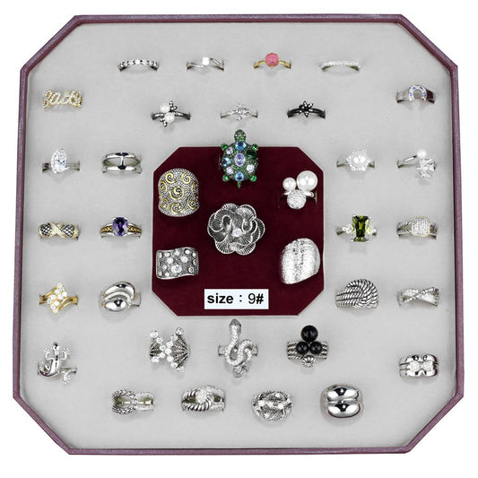 MAVK-012-SIZE9 - Assorted Brass Ring with Assorted  in Assorted