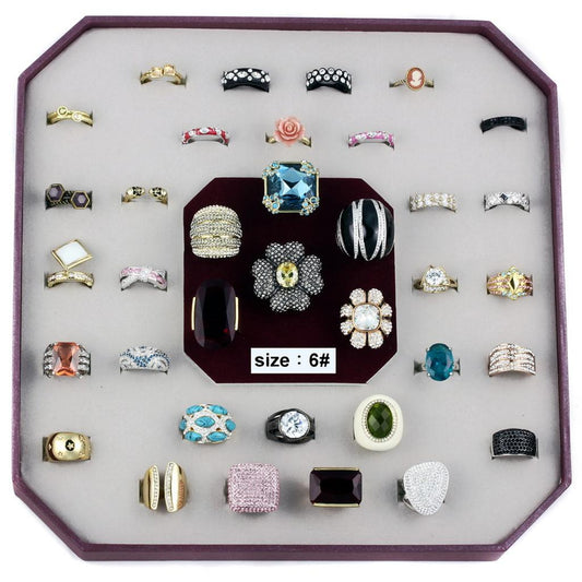 MAVK-013-SIZE6 - Assorted Brass Ring with Assorted  in Assorted