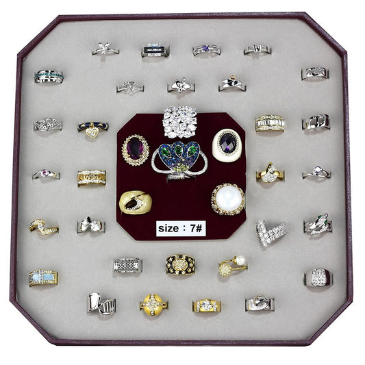 MAVK-016-SIZE7 - Assorted Brass Ring with Assorted  in Assorted