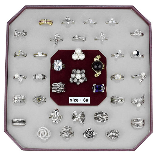 MAVK-018-SIZE6 - Assorted Brass Ring with Assorted  in Assorted