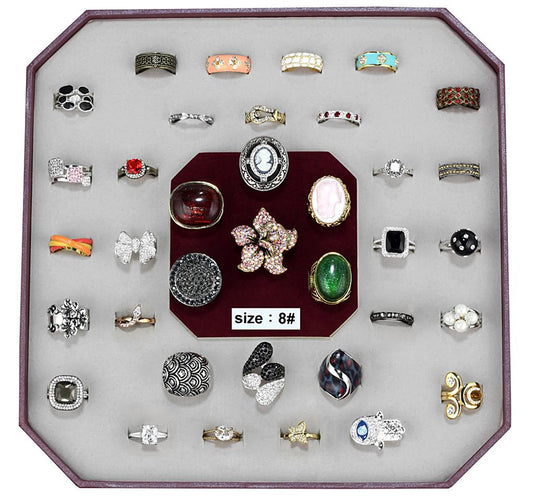 MAVK-021-SIZE8 - Assorted Brass Ring with Assorted  in Assorted