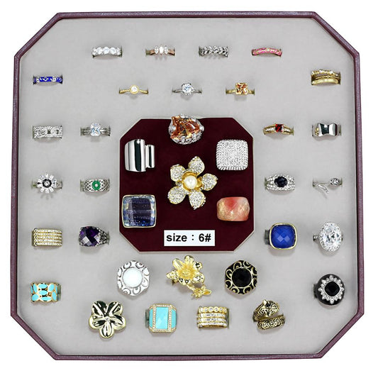 MAVK-026-SIZE6 - Assorted Brass Ring with Assorted  in Assorted