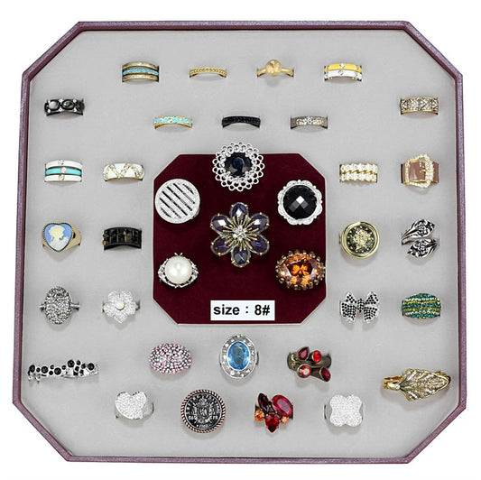 MAVK-025-SIZE8 - Assorted Brass Ring with Assorted  in Assorted