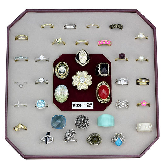 MAVK-027-SIZE9 - Assorted Brass Ring with Assorted  in Assorted