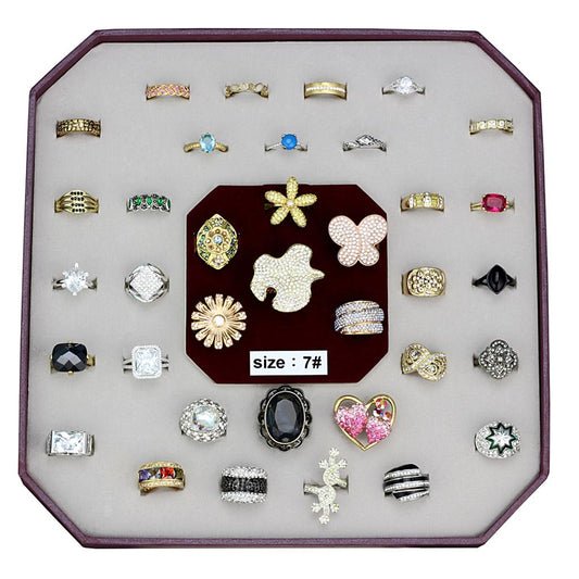 MAVK-028-SIZE7 - Assorted Brass Ring with Assorted  in Assorted