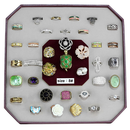 MAVK-028-SIZE8 - Assorted Brass Ring with Assorted  in Assorted