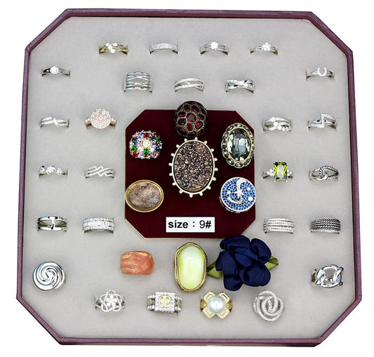 MAVK-028-SIZE9 - Assorted Brass Ring with Assorted  in Assorted