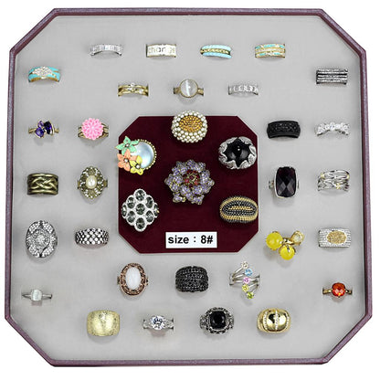 MAVK-029-SIZE8 - Assorted Brass Ring with Assorted  in Assorted