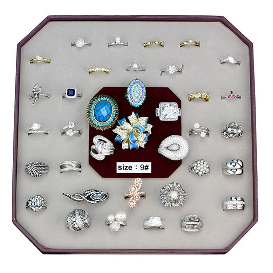 MAVK-029-SIZE9 - Assorted Brass Ring with Assorted  in Assorted