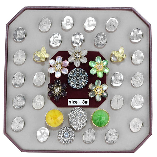 MAVK-034-SIZE8 - Assorted Brass Ring with Assorted  in Assorted