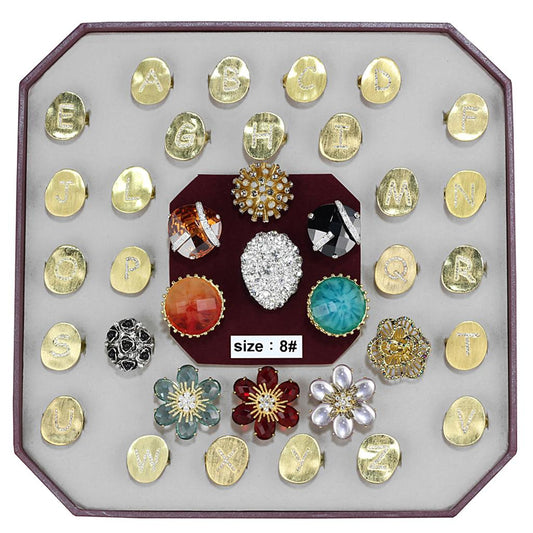 MAVK-035-SIZE8 - Assorted Brass Ring with Assorted  in Assorted