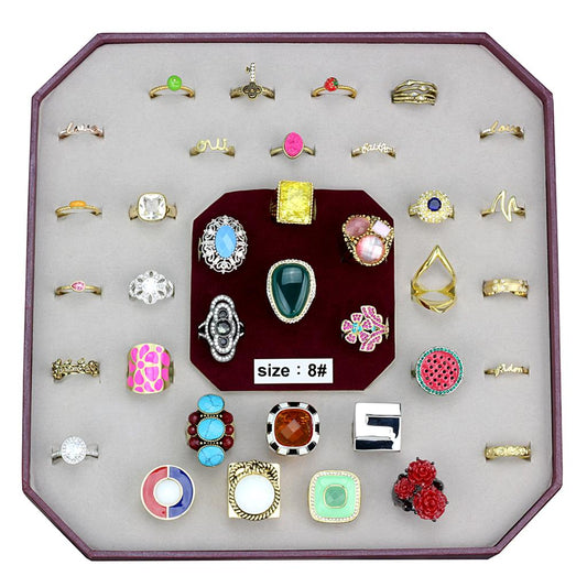 MAVK-037-SIZE8 - Assorted Brass Ring with Assorted  in Assorted