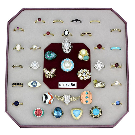 MAVK-039-SIZE8 - Assorted Brass Ring with Assorted  in Assorted