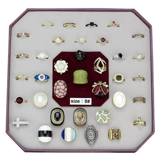 MAVK-042-SIZE8 - Assorted Brass Ring with Assorted  in Assorted
