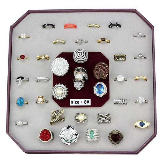 MAVK-053-SIZE8 - Assorted Brass Ring with Assorted  in Assorted