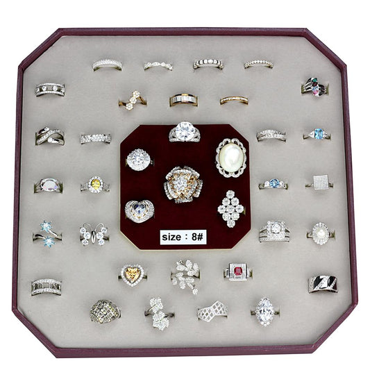 MAVK925-003-SIZE8 - Assorted 925 Sterling Silver Ring with Assorted  in Assorted