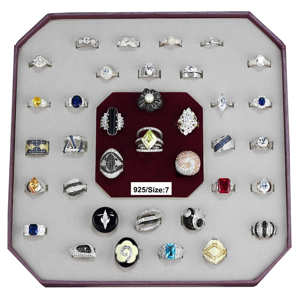 MAVK925-004-SIZE7 - Assorted 925 Sterling Silver Ring with Assorted  in Assorted