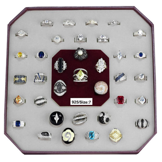 MAVK925-004-SIZE7 - Assorted 925 Sterling Silver Ring with Assorted  in Assorted