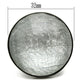 MAVL003 - IP Black(Ion Plating) Brass Ring with Synthetic Synthetic Stone in Light Gray