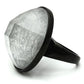 MAVL003 - IP Black(Ion Plating) Brass Ring with Synthetic Synthetic Stone in Light Gray