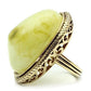 MAVL005 - IP Gold(Ion Plating) Brass Ring with Synthetic Synthetic Stone in Apple Green color