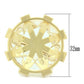 MAVL006 - Gold Brass Ring with Synthetic Synthetic Glass in Clear