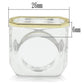 MAVL016 - Gold Brass Ring with Synthetic Synthetic Stone in Clear