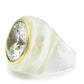 MAVL018 - Gold Brass Ring with AAA Grade CZ  in Clear