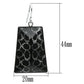 MAVL020 - IP rhodium (PVD) Brass Earrings with Synthetic Synthetic Stone in Jet
