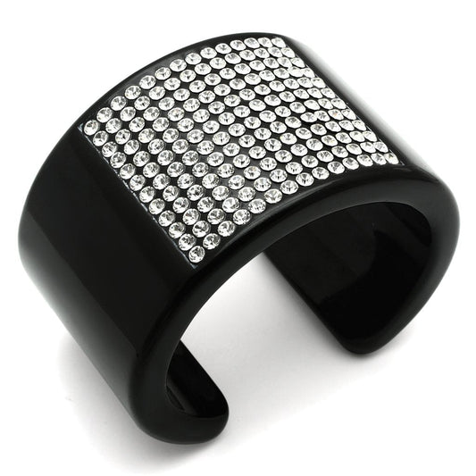 MAVL025 -  Resin Bangle with Top Grade Crystal  in Clear