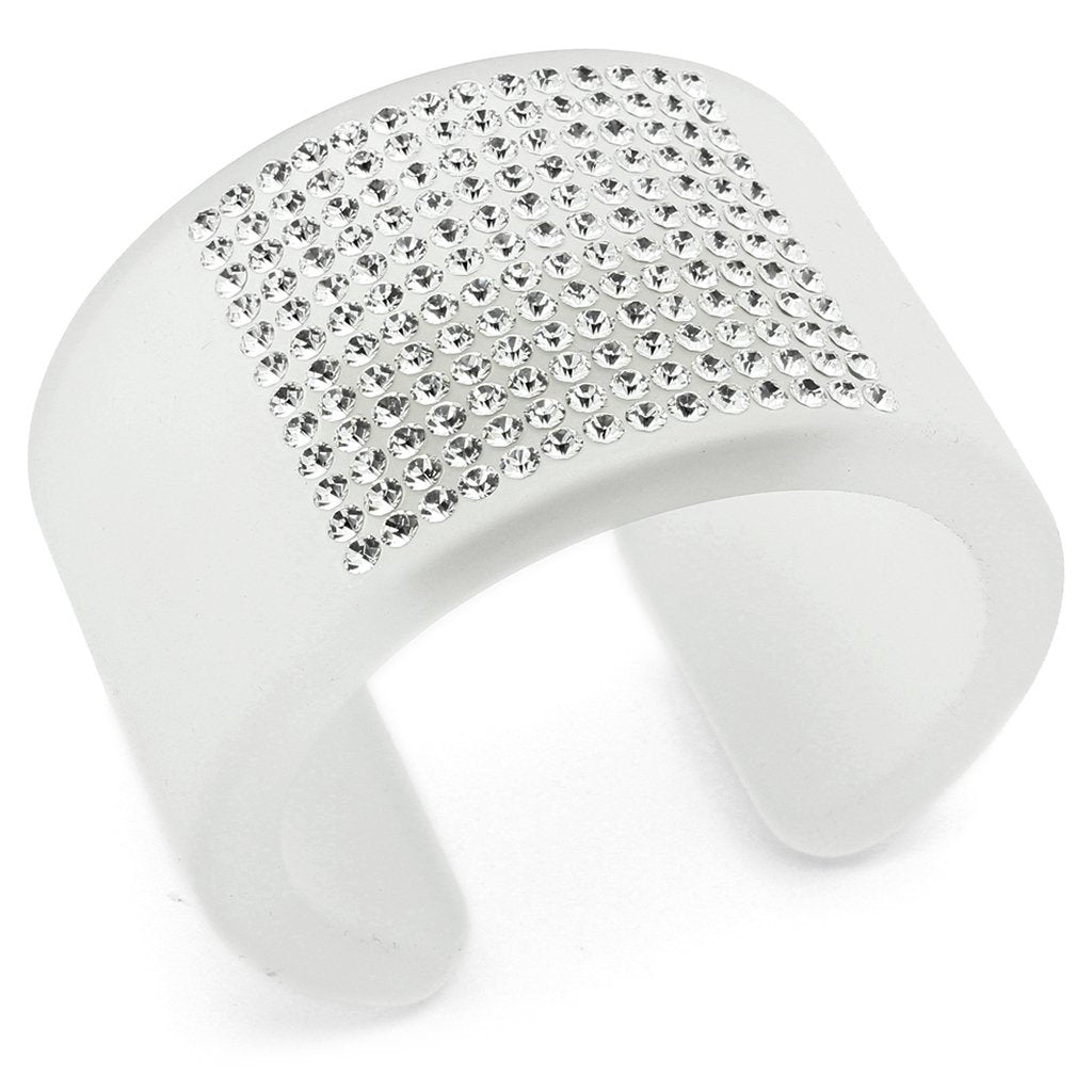 MAVL026 -  Resin Bangle with Top Grade Crystal  in Clear