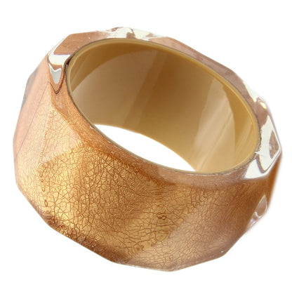 MAVL027 -  Resin Bangle with Synthetic Synthetic Stone in Brown